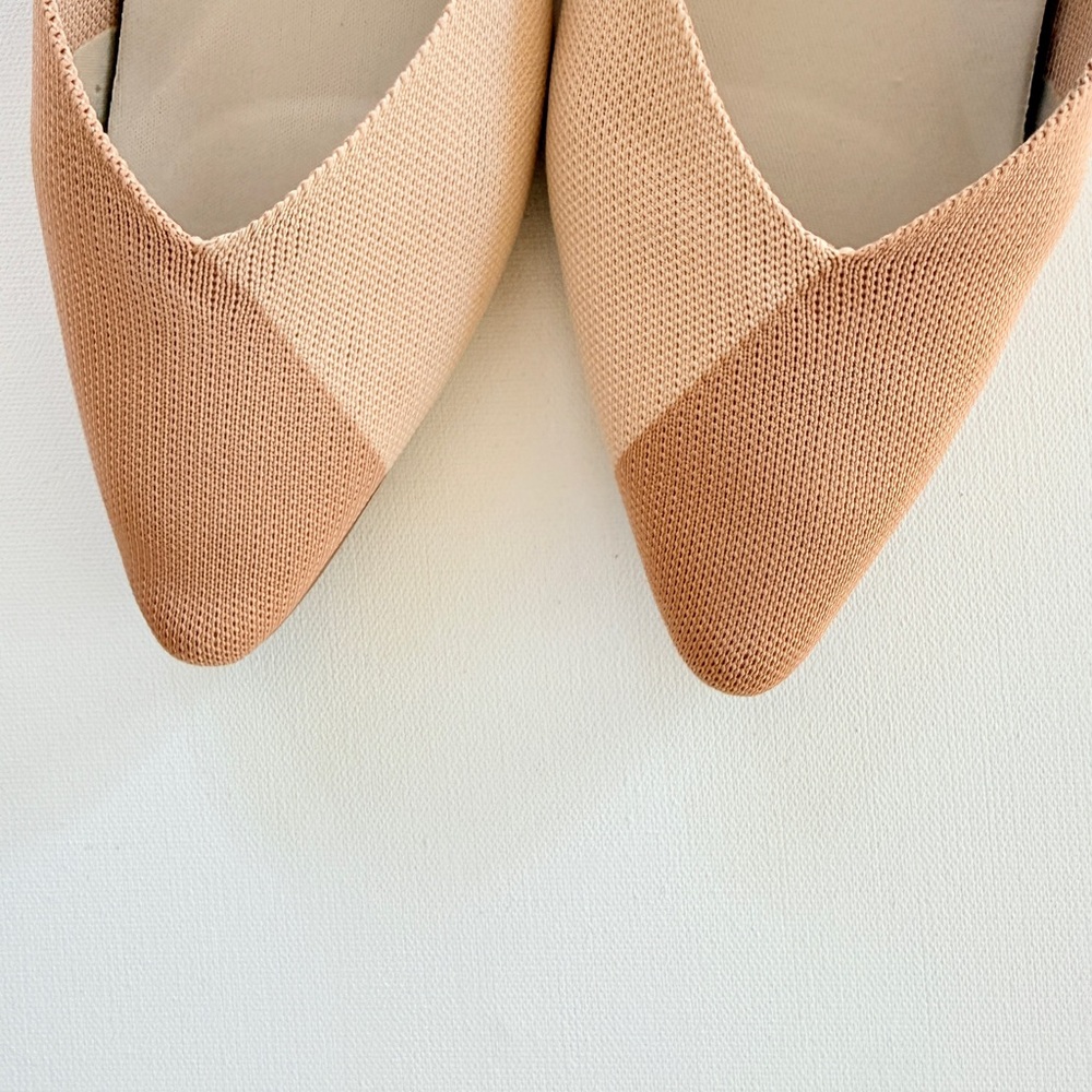 VIVAIA Pointed Toe Flats Nude Blush Knit Slip On Comfort Shoes Size 40 - Picture 7 of 9